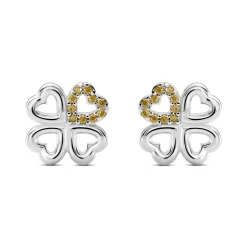 Boucles D'oreilles Puces Sigrid Argent Blanc Oxyde De Zirconium