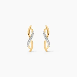 Boucles D'oreilles Puces Smina Or Jaune Diamant