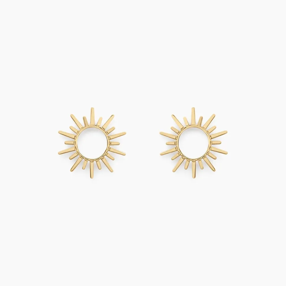 Boucles D'oreilles Puces Soleil Eternel Or Jaune