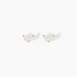 Boucles D'Oreilles Puces Solvej Or Jaune Oxyde De Zirconium|Marc Orian Hot
