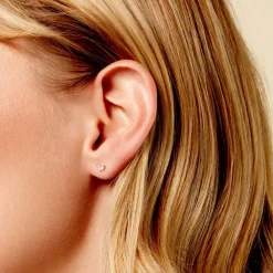 Boucles D'Oreilles Puces Solvej Or Jaune Oxyde De Zirconium|Marc Orian Hot