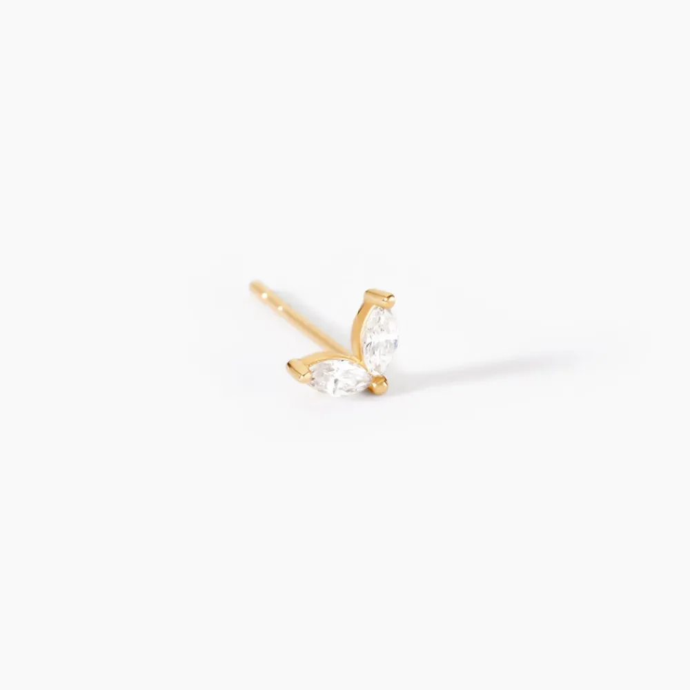 Boucles D'Oreilles Puces Solvej Or Jaune Oxyde De Zirconium|Marc Orian Hot