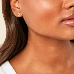 Boucles D'Oreilles Puces Sosimo Or Jaune Oxyde De Zirconium|Marc Orian Online