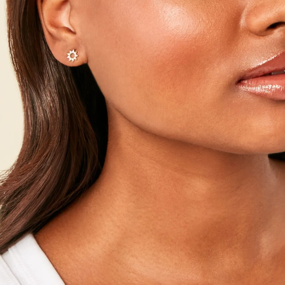Boucles D'Oreilles Puces Sosimo Or Jaune Oxyde De Zirconium|Marc Orian Online