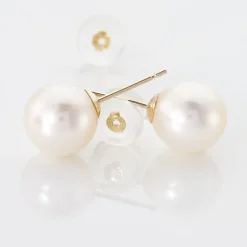 Boucles D'oreilles Puces Suki Or Jaune Perle De Culture|Marc Orian Online