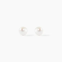 Boucles D'oreilles Puces Suki Or Jaune Perle De Culture