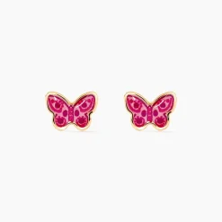 Boucles D'oreilles Puces Sulivia Papillon Or Jaune|Marc Orian Best