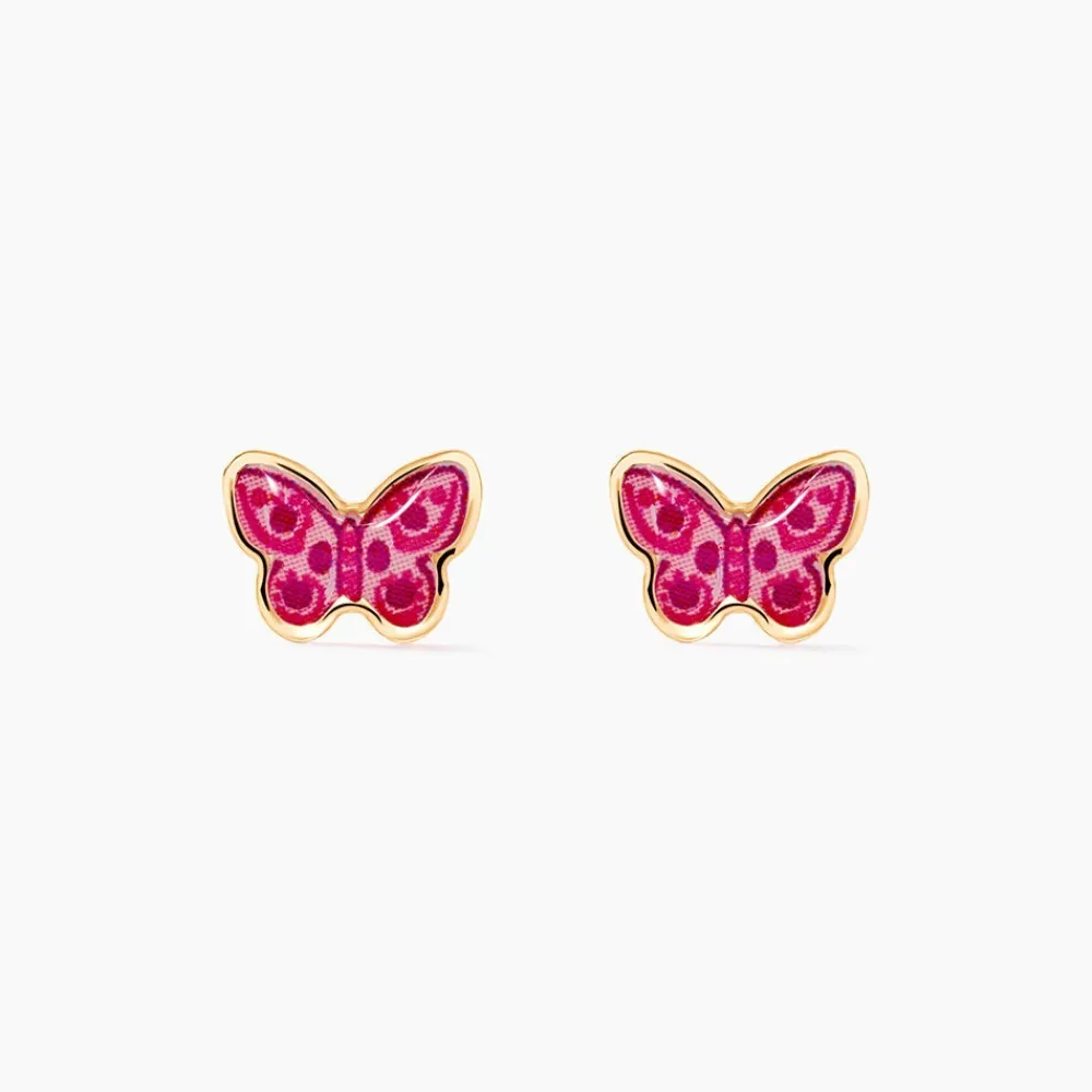Boucles D'oreilles Puces Sulivia Papillon Or Jaune|Marc Orian Best