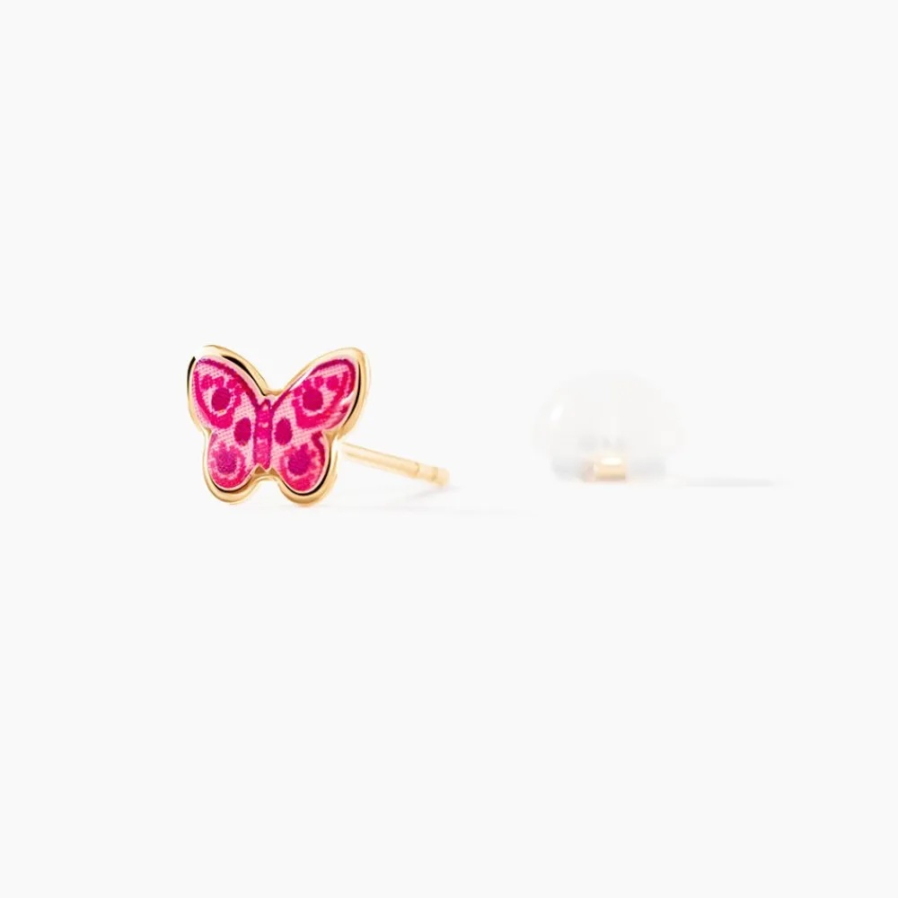 Boucles D'oreilles Puces Sulivia Papillon Or Jaune|Marc Orian Best