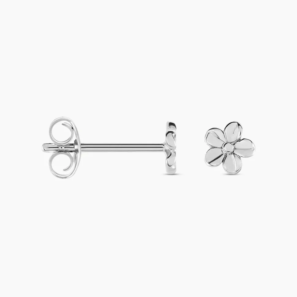 Boucles D'oreilles Puces Sulya Argent Blanc