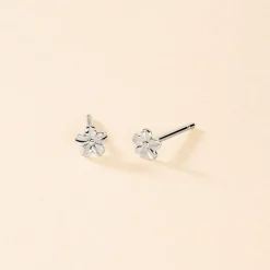 Boucles D'oreilles Puces Sulya Argent Blanc