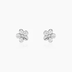 Boucles D'oreilles Puces Sulya Argent Blanc