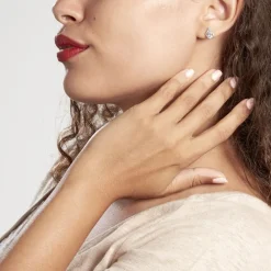 Boucles D'oreilles Puces Sunset Or Blanc Topaze Et Diamant|Marc Orian Hot