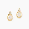 Boucles D'oreilles Puces Tahyssae Or Jaune Perle De Culture Et Oxyde|Marc Orian Outlet