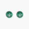 Boucles D'Oreilles Puces Talismania Argent Blanc Malachite