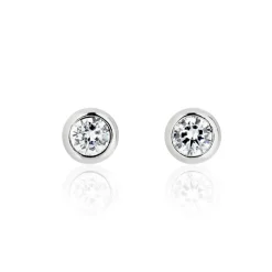 Boucles D'oreilles Puces Talya Argent Blanc Oxyde De Zirconium