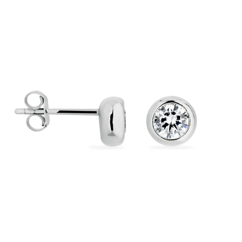 Boucles D'oreilles Puces Talya Argent Blanc Oxyde De Zirconium