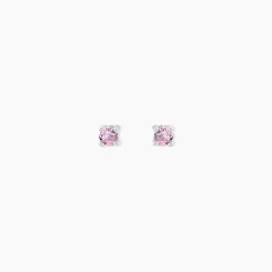 Boucles D'oreilles Puces Tehora Argent Blanc Oxyde De Zirconium
