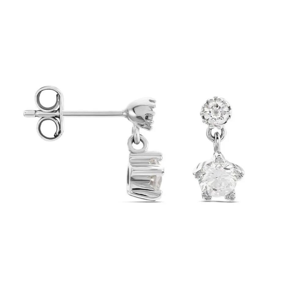 Boucles D'oreilles Puces Tibby Argent Blanc Oxyde De Zirconium|Marc Orian Clearance