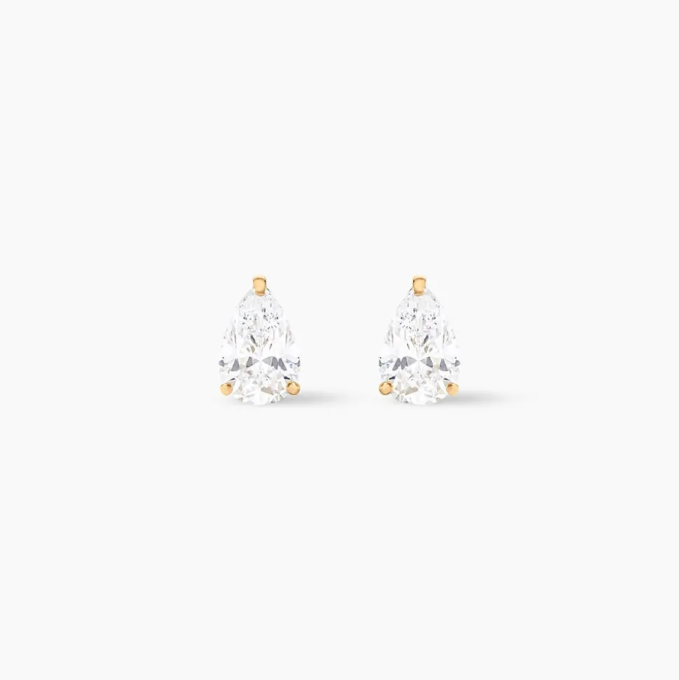 Boucles D'oreilles Puces Tierra Or Jaune Oxyde De Zirconium