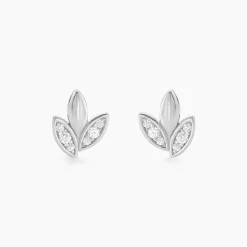 Boucles D'oreilles Puces Tihana Argent Blanc Oxyde De Zirconium
