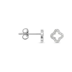 Boucles D'oreilles Puces Tully Argent Blanc Oxyde De Zirconium