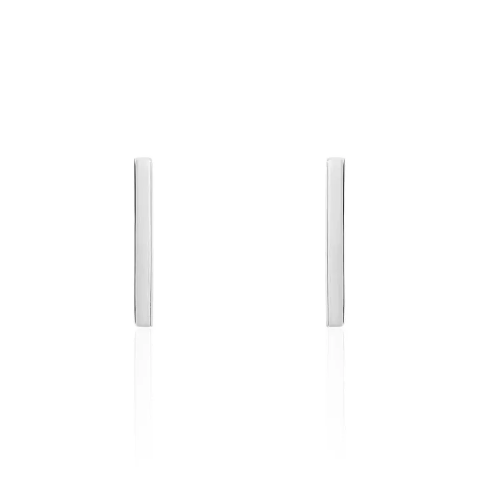 Boucles D'oreilles Puces Tullia Argent Blanc