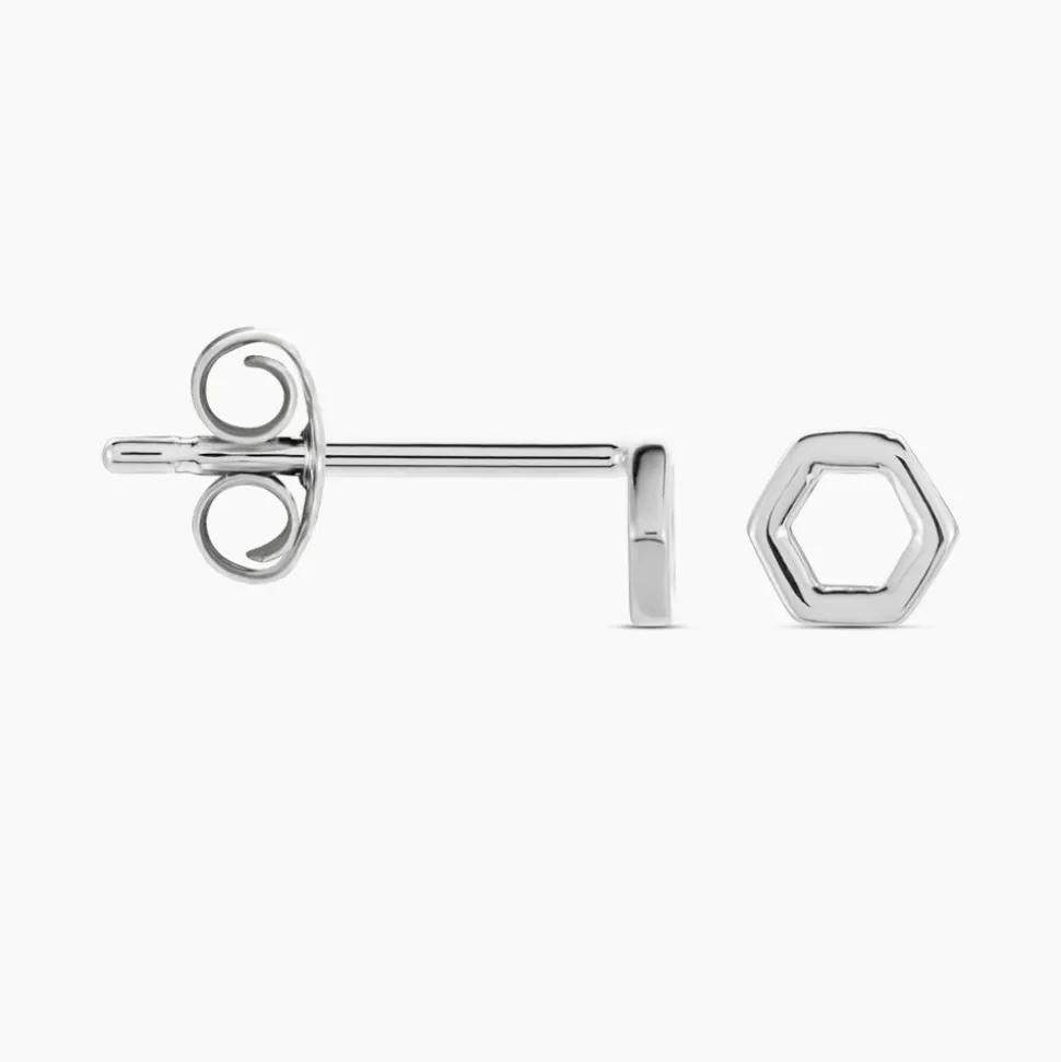 Boucles D'oreilles Puces Ulima Argent Blanc