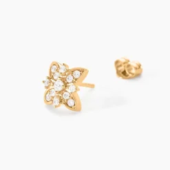Boucles D'oreilles Puces Vaiana Plaqué Or Jaune Oxyde De Zirconium|Marc Orian Online