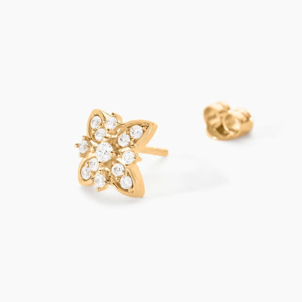 Boucles D'oreilles Puces Vaiana Plaqué Or Jaune Oxyde De Zirconium|Marc Orian Online