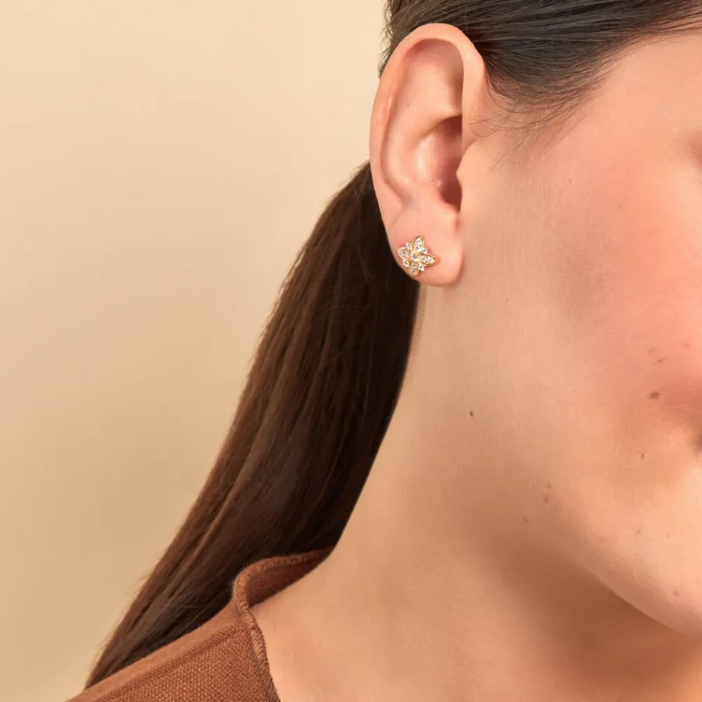 Boucles D'oreilles Puces Vaiana Plaqué Or Jaune Oxyde De Zirconium|Marc Orian Online