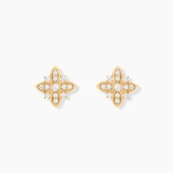 Boucles D'oreilles Puces Vaiana Plaqué Or Jaune Oxyde De Zirconium|Marc Orian Online