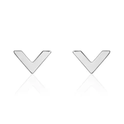 Boucles D'oreilles Puces Veroniica Argent Blanc