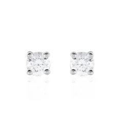 Boucles D'oreilles Puces Victoria Or Blanc Diamant|Marc Orian Clearance