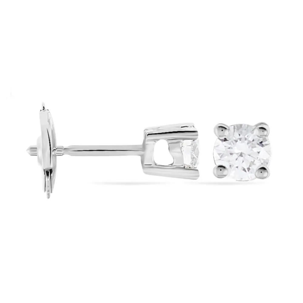 Boucles D'oreilles Puces Victoria Or Blanc Diamant|Marc Orian Clearance