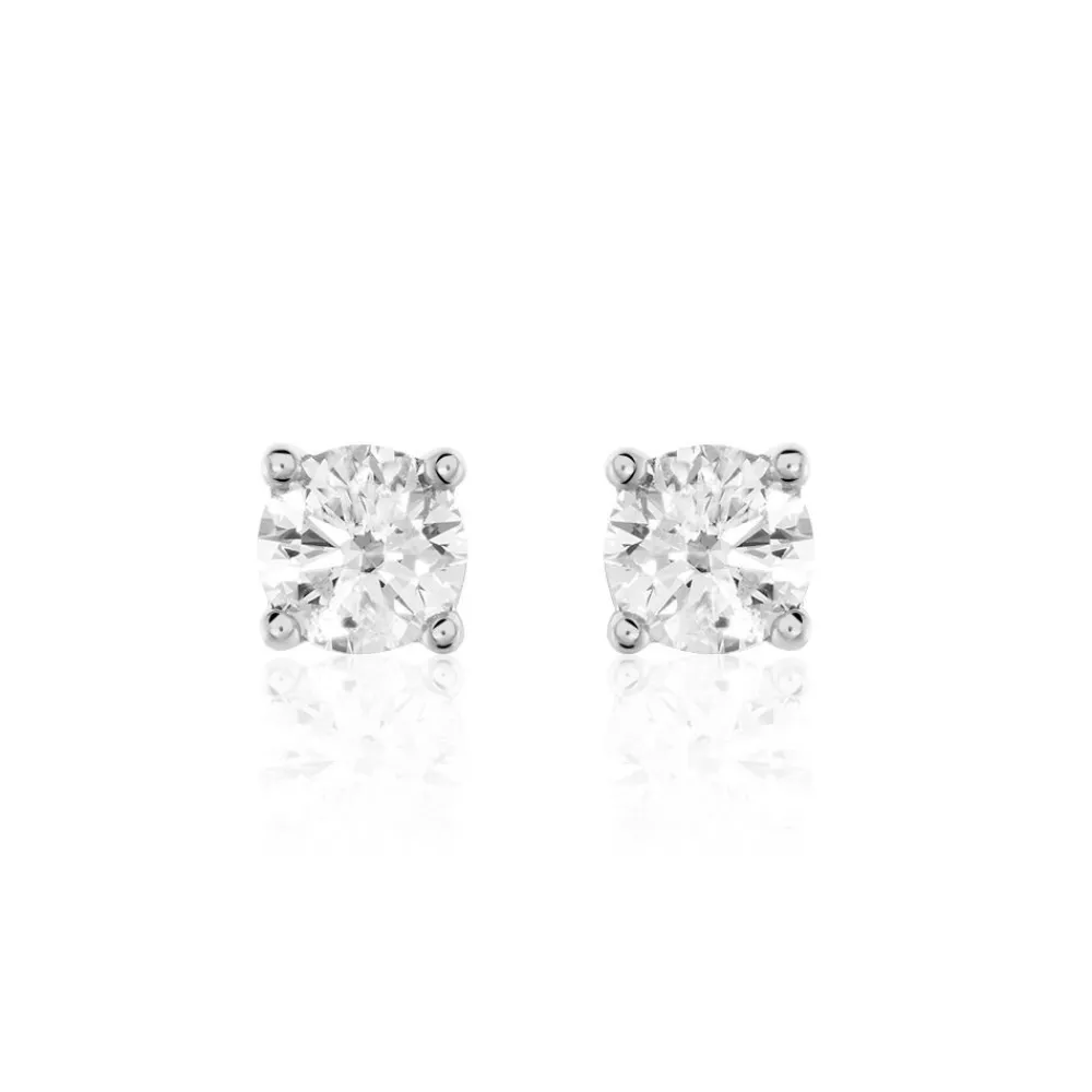 Boucles D'oreilles Puces Victoria Or Blanc Diamant|Marc Orian Hot