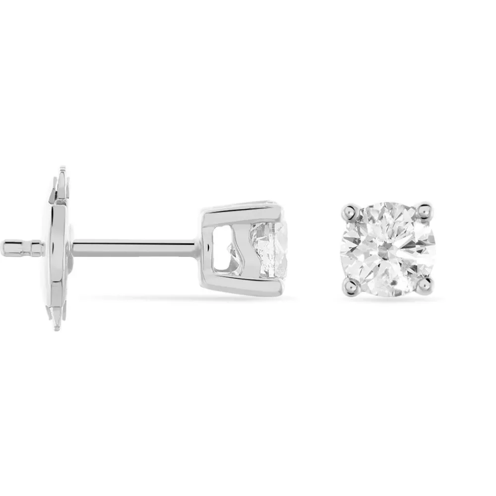 Boucles D'oreilles Puces Victoria Or Blanc Diamant|Marc Orian Hot