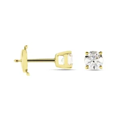 Boucles D'oreilles Puces Victoria Or Jaune Diamant