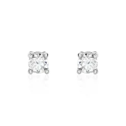 Boucles D'oreilles Puces Victoria Or Blanc Diamant