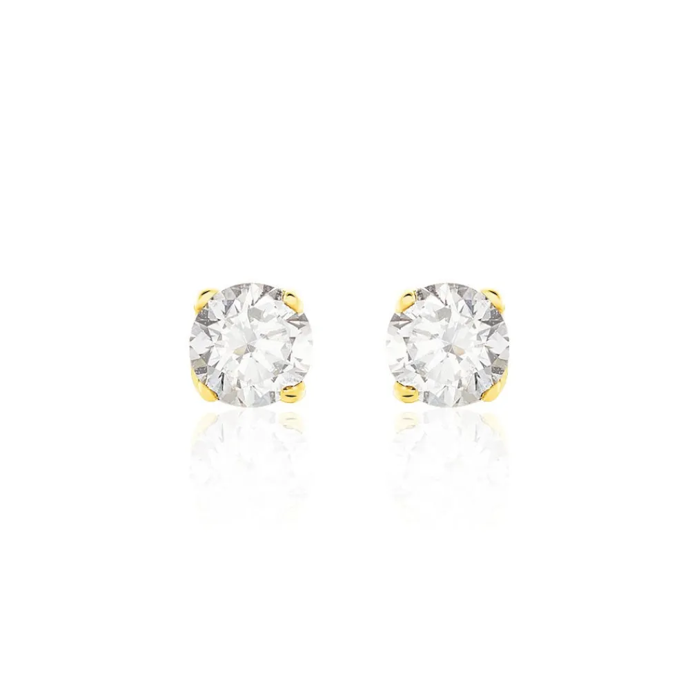Boucles D'oreilles Puces Victoria Or Jaune Diamant|Marc Orian Sale