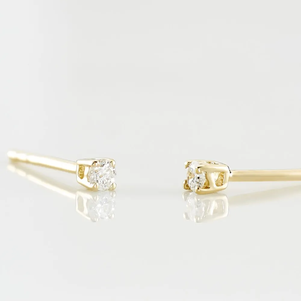 Boucles D'oreilles Puces Victoria Or Jaune Diamant|Marc Orian Sale