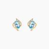 Boucles D'oreilles Puces Vrille Ovale Or Jaune Topaze