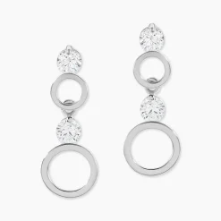 Boucles D'oreilles Puces Wynona Or Blanc Oxyde