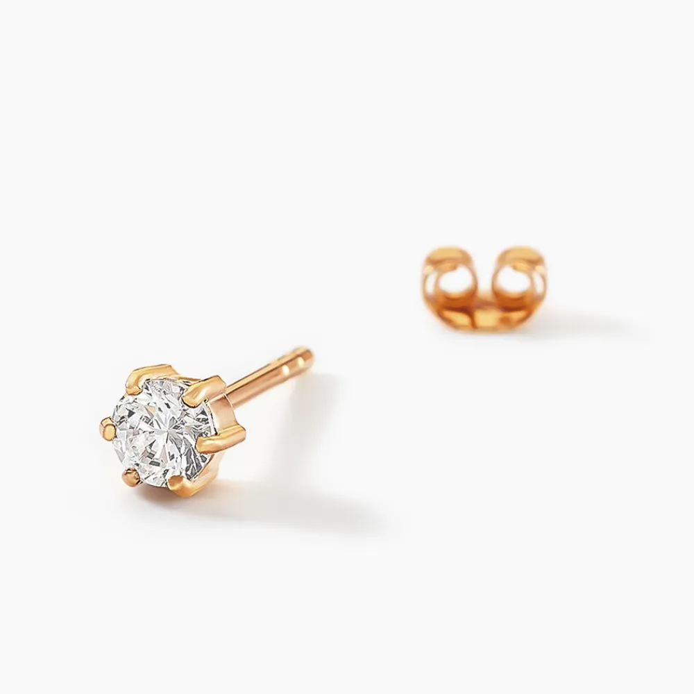 Boucles D'oreilles Puces Yléna Plaqué Or Jaune Oxyde De Zirconium|Marc Orian Outlet