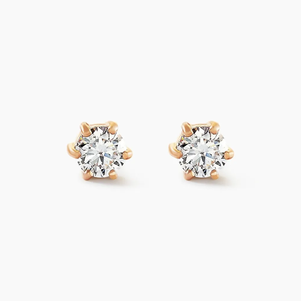 Boucles D'oreilles Puces Yléna Plaqué Or Jaune Oxyde De Zirconium|Marc Orian Outlet
