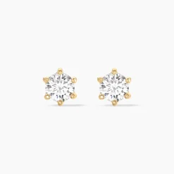 Boucles D'oreilles Puces Yléna Plaqué Or Jaune Oxyde De Zirconium|Marc Orian New