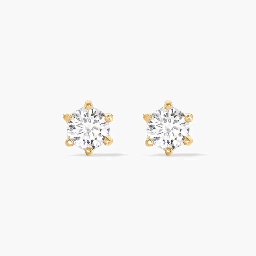 Boucles D'oreilles Puces Yléna Plaqué Or Jaune Oxyde De Zirconium|Marc Orian New
