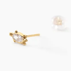 Boucles D'oreilles Puces Yoshi Or Jaune Oxyde De Zirconium|Marc Orian Hot
