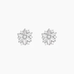 Boucles D'oreilles Puces Ysatis Argent Blanc Oxyde De Zirconium