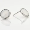 Boucles D'oreilles Puces Zealie Argent Blanc Nacre